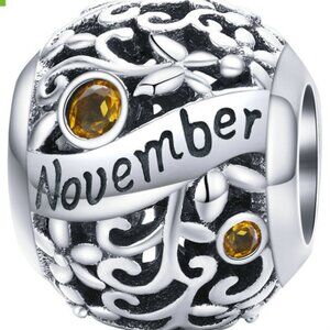 925 Stering Silver Charm November